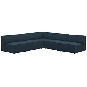 modway mingle armless corner sectional in blue