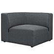 Modway Mingle 5-Piece Fabric Upholstered Armless Corner Sectional in Gray