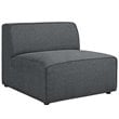 Modway Mingle 5-Piece Fabric Upholstered Armless Corner Sectional in Gray