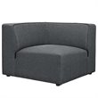 Modway Mingle 7-Piece Fabric Upholstered Armless Corner Sectional in Gray
