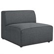 Modway Mingle 7-Piece Fabric Upholstered Armless Corner Sectional in Gray