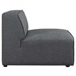 Modway Mingle 7-Piece Fabric Upholstered Armless Corner Sectional in Gray