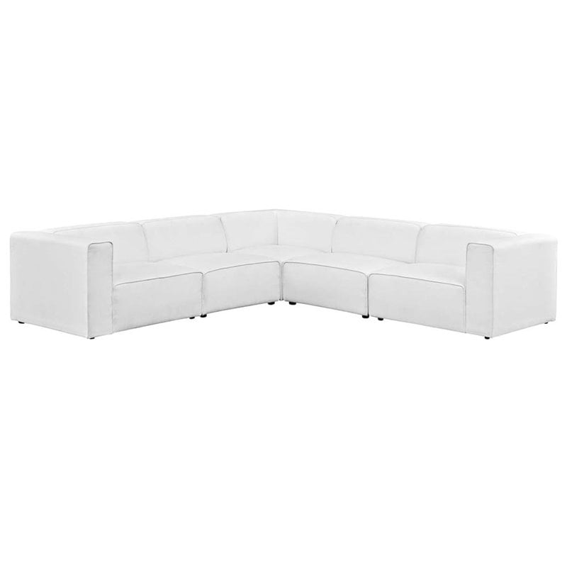Modway Mingle 5 Piece Corner Sectional in White