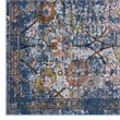 Modway Minu 4' x 6' Floral Lattice Area Rug in Blue and Gray