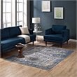 Modway Minu 5' x 8' Floral Lattice Area Rug in Blue and Gray