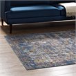 Modway Minu 8' x 10' Floral Lattice Area Rug in Blue and Gray