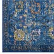 Modway Minu 4' x 6' Floral Lattice Area Rug in Dark Blue and Yellow