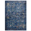 Modway Minu 5' x 8' Floral Lattice Area Rug in Dark Blue and Yellow