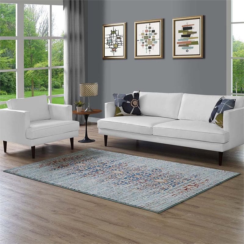Modway Naria 5' x 8' Polypropylene Medallion Area Rug in Multicolor