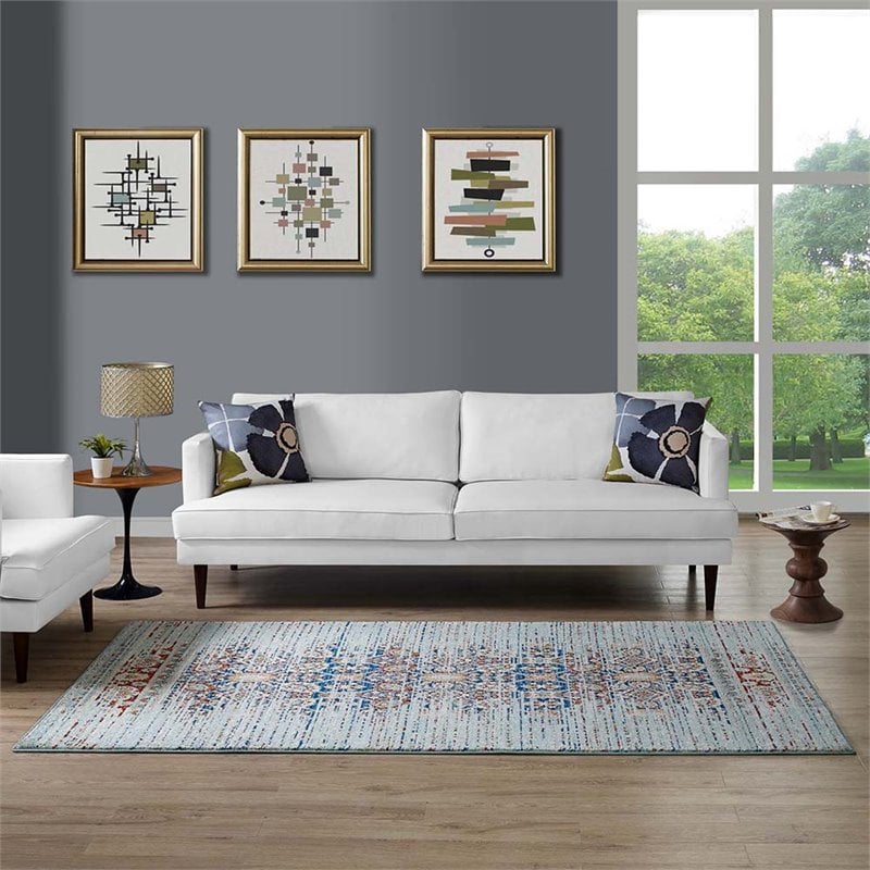 Modway Naria 5' x 8' Polypropylene Medallion Area Rug in Multicolor