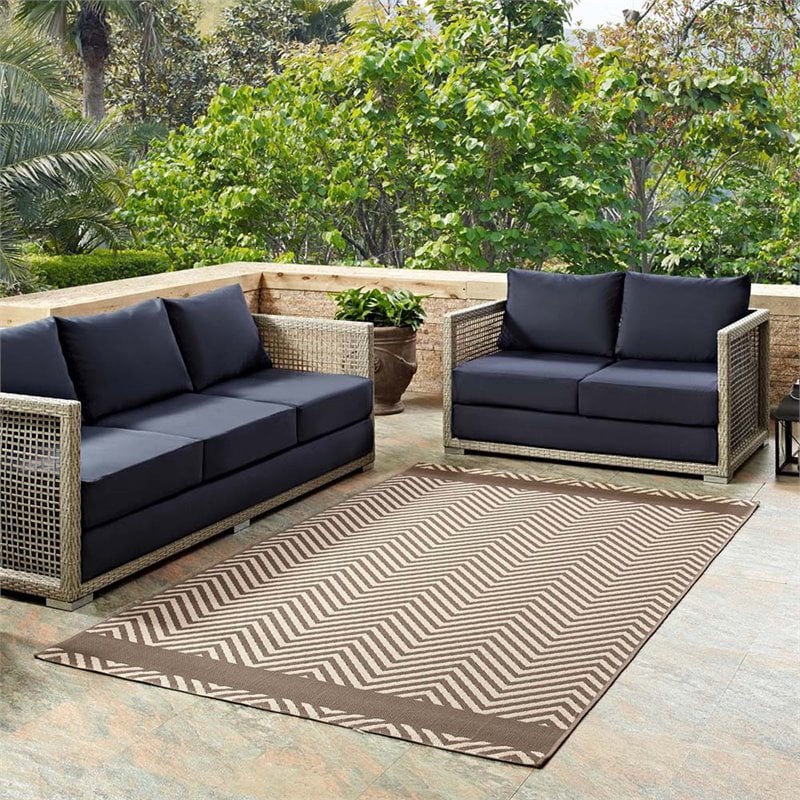 Modway Optica 5' x 8' Area Rug in Beige