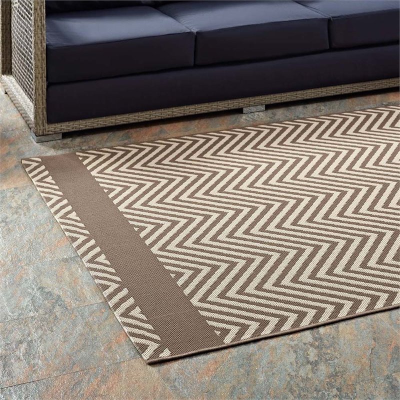 Modway Optica 5' x 8' Area Rug in Beige