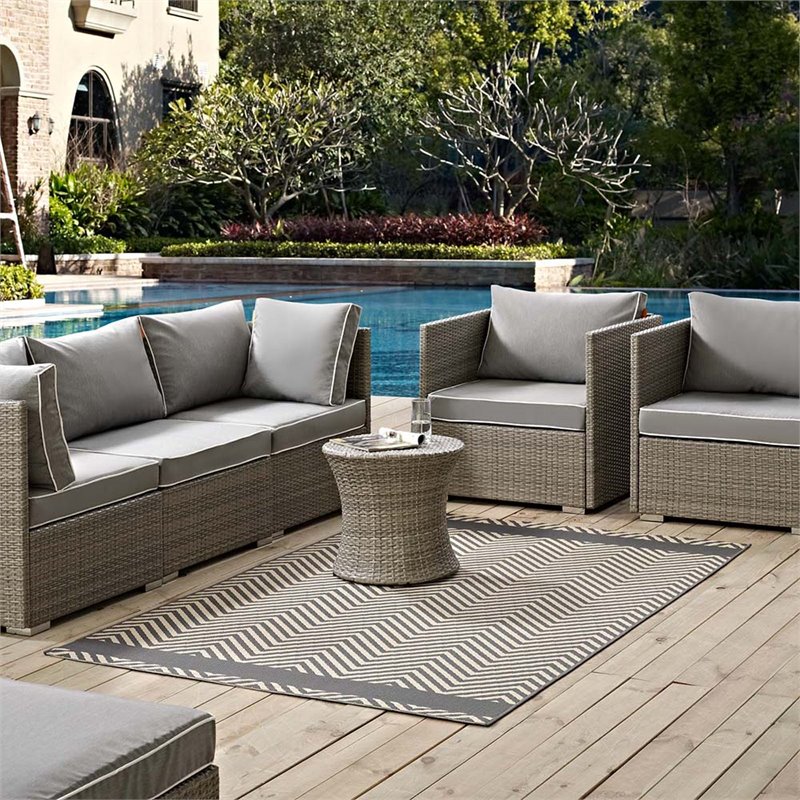 Modway Optica 5' x 8' Area Rug in Gray and Beige