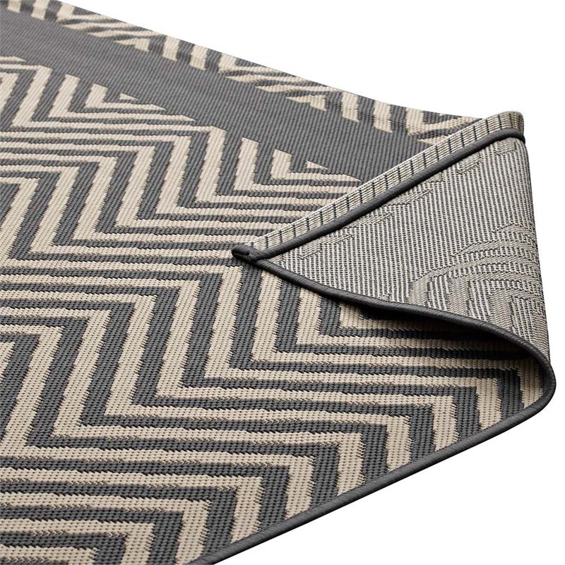 Modway Optica 5' x 8' Area Rug in Gray and Beige