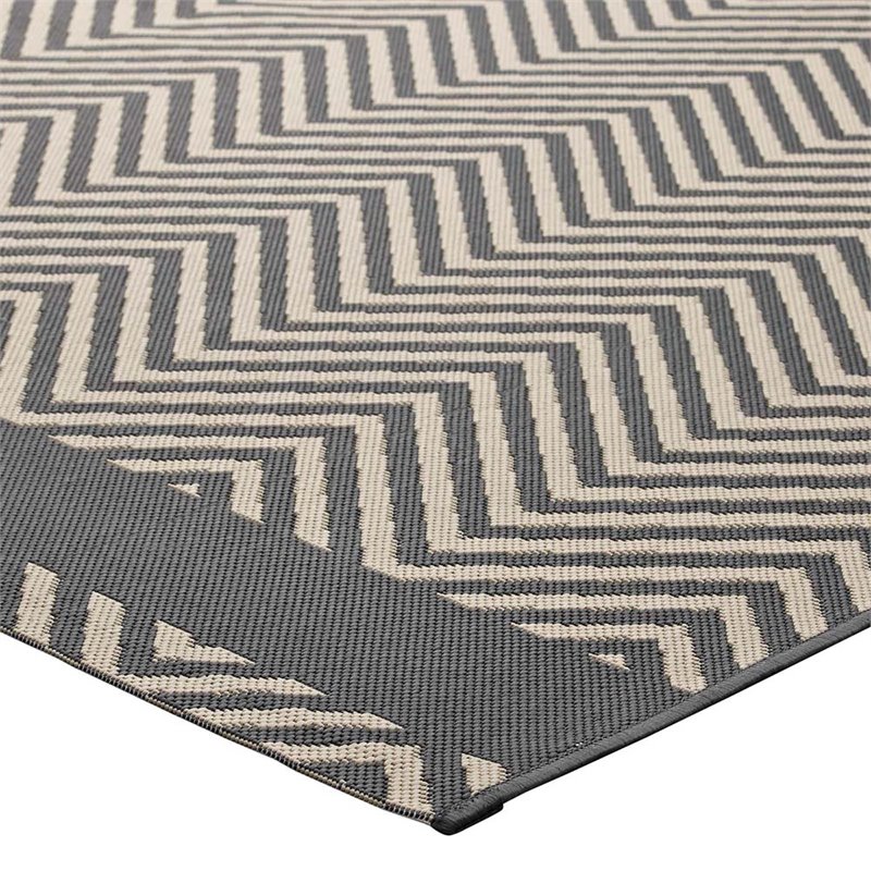 Modway Optica 5' x 8' Area Rug in Gray and Beige