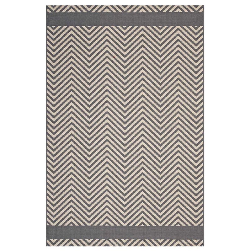 Modway Optica 5' x 8' Area Rug in Gray and Beige