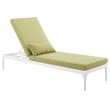 Modway Perspective Aluminum Patio Chaise Lounge in White and Peridot Green