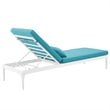 Modway Perspective Aluminum Patio Chaise Lounge in White and Turquoise