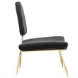 Modway Ponder Performance Velvet Lounge Chair in Black and Gold