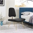 Modway Ponder Performance Velvet Lounge Chair in Black and Gold