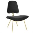 Modway Ponder Performance Velvet Lounge Chair in Black and Gold