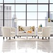 Modway Prospect Tufted Fabric Upholstered Armchair in Beige (Set of 2)