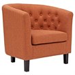 Modway Prospect Tufted Fabric Upholstered Armchair in Orange (Set of 2)