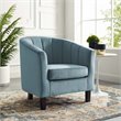 Modway Prospect Channel Tufted Performance Velvet Armchair in Light Blue