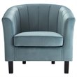 Modway Prospect Channel Tufted Performance Velvet Armchair in Light Blue