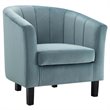 Modway Prospect Channel Tufted Performance Velvet Armchair in Light Blue