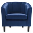 Modway Prospect Channel Tufted Performance Velvet Armchair in Navy