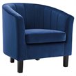 Modway Prospect Channel Tufted Performance Velvet Armchair in Navy