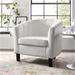 Modway Prospect Channel Tufted Performance Velvet Armchair in White