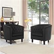 Modway Prospect Tufted Performance Velvet Armchair in Black (Set of 2)