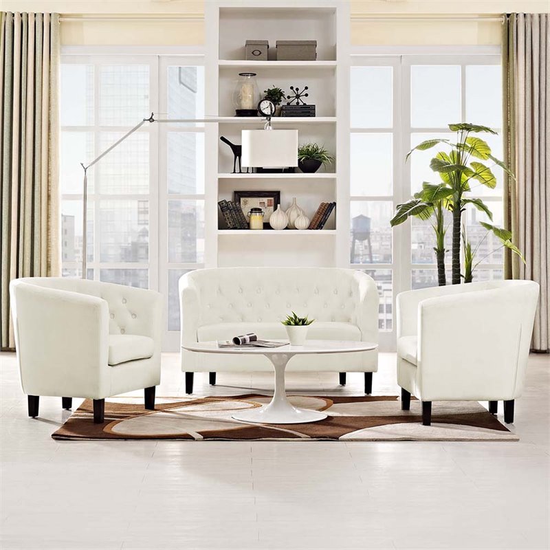 Modway Prospect Velvet Tufted Accent Chair in Ivory (Set of 2) | Cymax