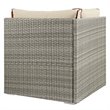 Modway Repose Rattan & Fabric Patio Corner Chair in Light Gray and Beige