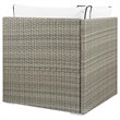 Modway Repose Rattan & Fabric Patio Corner Chair in Light Gray and White