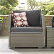 Modway Repose Patio Arm Chair in Light Gray and Charcoal