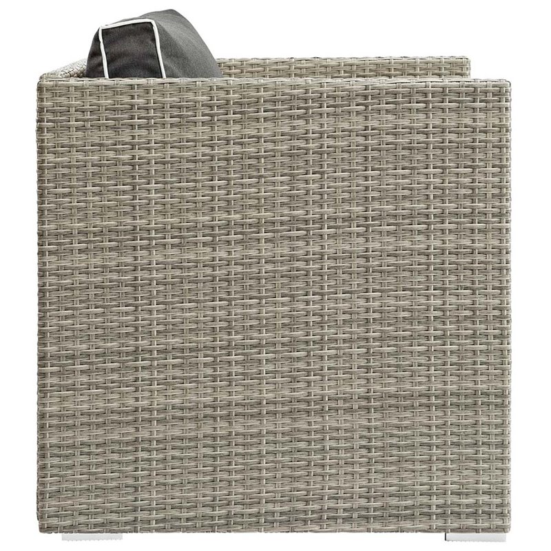 Modway Repose Patio Arm Chair in Light Gray and Charcoal
