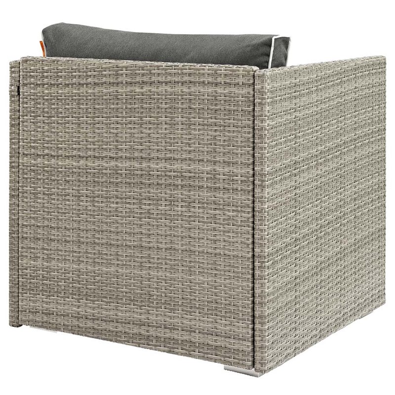 Modway Repose Patio Arm Chair in Light Gray and Charcoal