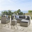 Modway Repose Patio Arm Chair in Light Gray and Charcoal
