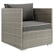 Modway Repose Patio Arm Chair in Light Gray and Charcoal