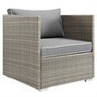 Modway Repose Rattan Outdoor Patio Arm Chair with Cushion in Gray