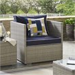 Modway Repose Patio Arm Chair in Light Gray and Navy