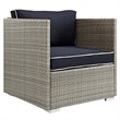 Modway Repose Patio Arm Chair in Light Gray and Navy