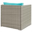 Modway Repose Patio Arm Chair in Light Gray and Turquoise