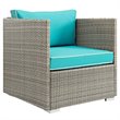 Modway Repose Patio Arm Chair in Light Gray and Turquoise
