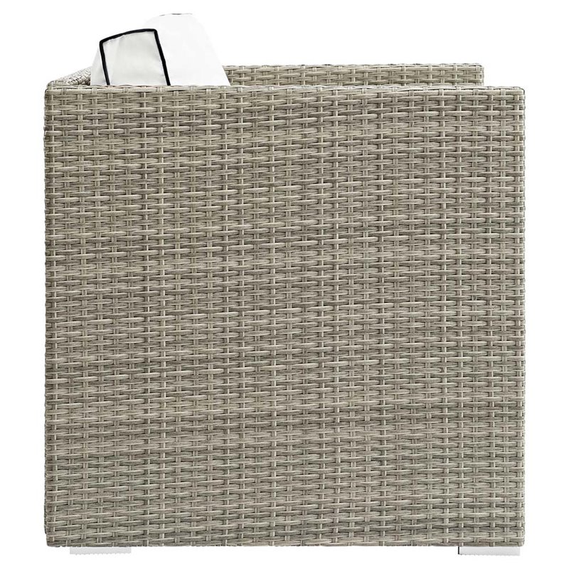 Modway Repose Patio Arm Chair in Light Gray and White