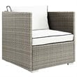 Modway Repose Patio Arm Chair in Light Gray and White