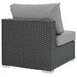 Modway Sojourn Aluminum Fabric and Rattan Patio Armless Chair in Canvas/Gray